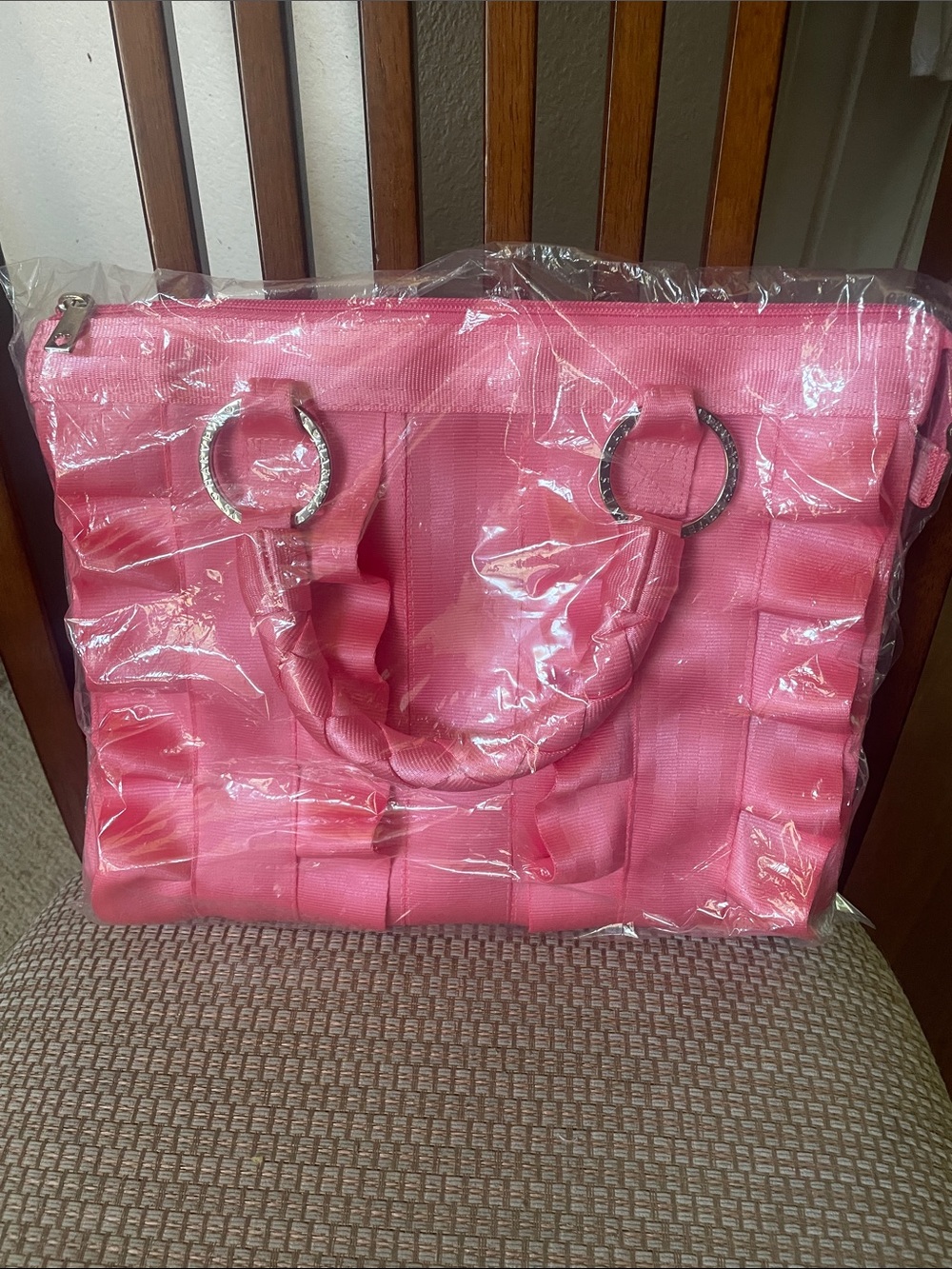 Harveys Cotton Candy Pink Ruffle Lola Satchel Tote - Picture 4 of 4